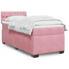 vidaXL Box Spring Bed with Mattress Pink 80x200 cm Velvet