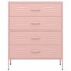 vidaXL Chest of Drawers Pink 80x35x101.5 cm Steel