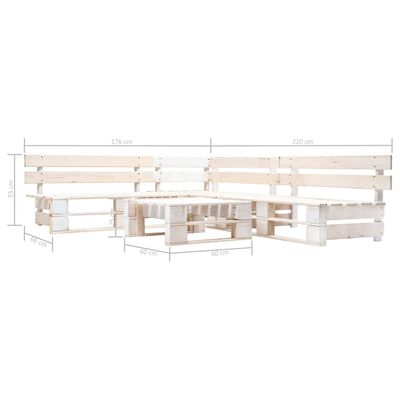 vidaXL 4 Piece Garden Pallet Lounge Set Wood White