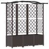 vidaXL Raised Bed with Trellis and Roof Brown 163 x 40 x 138 cm PP