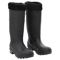 vidaXL Rian Boots with Removable Socks Black Size 39 PVC
