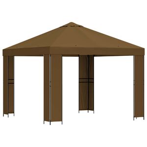 vidaXL Gazebo 3 x 3 m Taupe Polyester and Steel 190 gsm