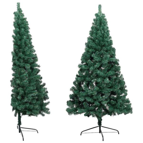 vidaXL Artificial Half Pre-lit Christmas Tree with Ball Set Green 120 cm