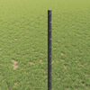vidaXL Fence with Post Grey 1 x 10 m Steel and PVC