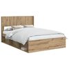 vidaXL Bed Frame with Storage and Headboard Artisan Oak 150 x 200 cm