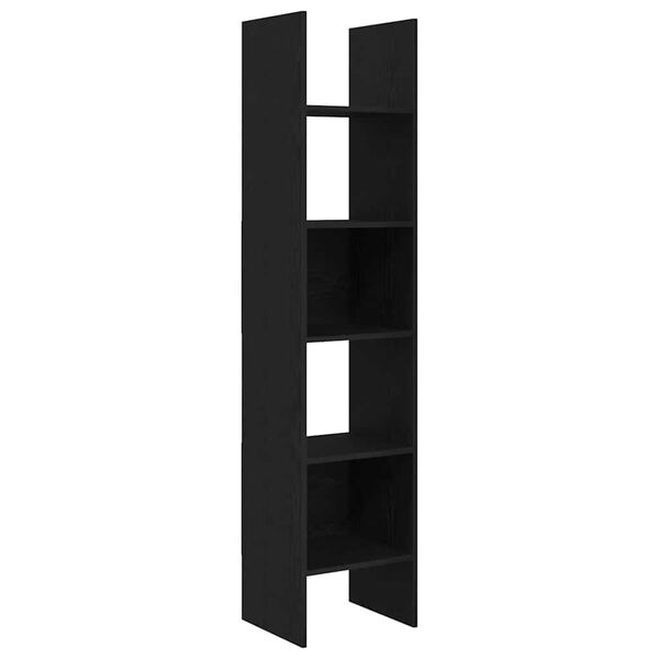 vidaXL Book Cabinet Black Oak 40 x 35 x 180 cm Engineered Wood