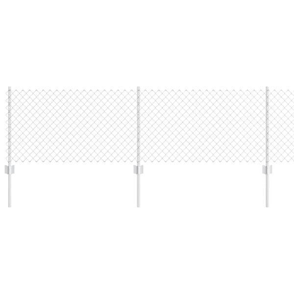 vidaXL Fence with Post Silver 0.6 x 25 m Steel