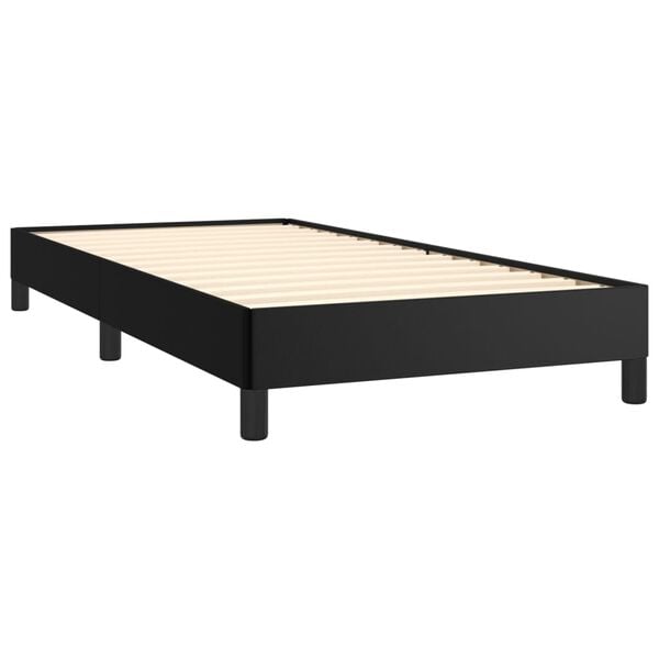 vidaXL Bed Frame without Mattress Black 90x190 cm Single Single Faux Leather