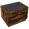 vidaXL Coffee Table with Infinity LED Smoked Oak 70x50x50 cm