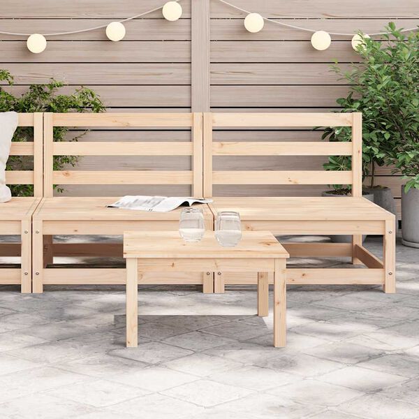 vidaXL Garden Middle Sofas 2 pcs Solid Wood Pine