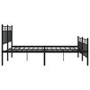 vidaXL Metal Bed Frame without Mattress with Footboard Black 160x200cm