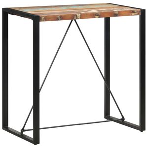 vidaXL Bar Table | Multicolour | Solid Reclaimed Wood, Steel | Medium | Durable
