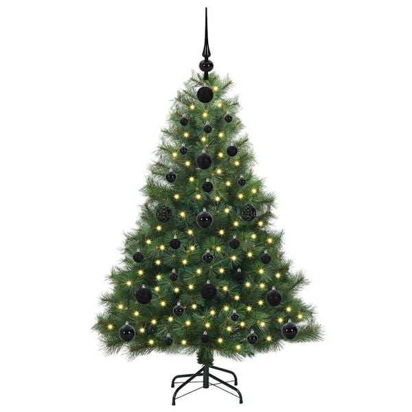 vidaXL Artificial Christmas Tree with 150 LEDs Green 120 cm PE and PVC
