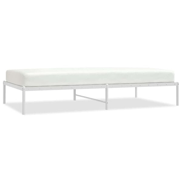 vidaXL Metal Bed Frame without Mattress White 107x203cm
