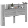 vidaXL Headboard Cabinet with LED Grey Sonoma 160 x 16.5 x 103.5 cm