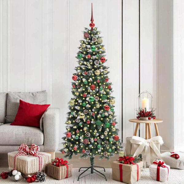 vidaXL Artificial Christmas Tree with 300 LEDs with Stand Green 180 cm