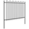 vidaXL Spike Arch Fence Black 200 x 200 cm Powder-Coated Steel