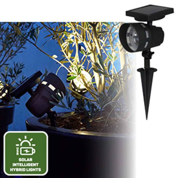 Luxform Intelligent Hybrid Solar LED Garden Light Montana&nbsp; Black