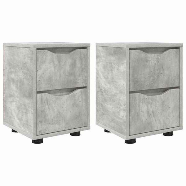 vidaXL Bedside Tables 2 pcs Concrete Grey 30.5 x 30 x 43 cm