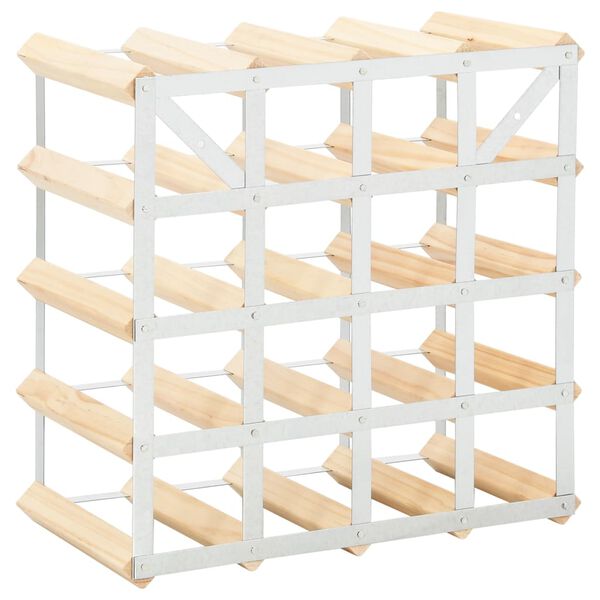 vidaXL Wine Rack for 20 Bottles Solid Pinewood