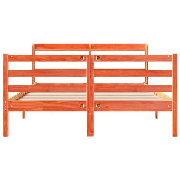 vidaXL Bed Frame without Mattress Wax Brown 120x200 cm Solid Wood Pine