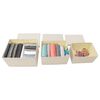 vidaXL Stackable Storage Box Set of 3 Piece Fabric Cream