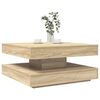 vidaXL Coffee Table 360-Degree Rotatable Sonoma Oak 70x70x34.5 cm
