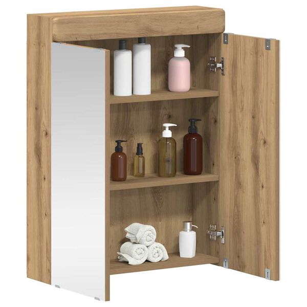vidaXL Bathroom Mirror Cabinet TULUM Artisan Oak 60 x 16.5 x 78 cm