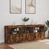 vidaXL Sideboard with LED Lights Smoked Oak 181.5x37x67 cm