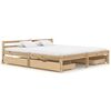 vidaXL Bed Frame without Mattress with 4 Drawers Solid Wood 180x200 cm