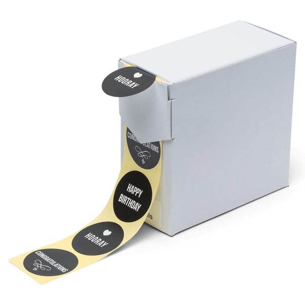 rillprint Gift Stickers 250 pcs x 4 rolls Black and White