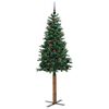 vidaXL Slim Christmas Tree Green 210 cm PVC and Solid Pine wood