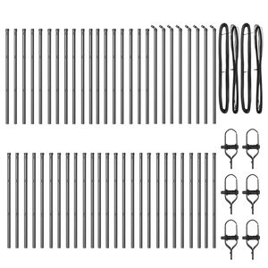 vidaXL Fence Post Other 52 pcs Grey 3.2 x 3.2 x 80 cm Steel