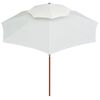 vidaXL Double Decker Garden Parasol 270x270 cm Wooden Pole Cream White