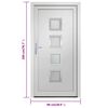 vidaXL Front Door White 98x200 cm PVC