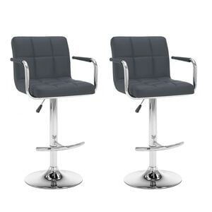 vidaXL Bar Stool | Set of 2 | Grey