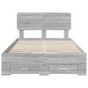 vidaXL Bed Frame with Drawer Grey Sonoma 120 x 200 cm Engineered Wood