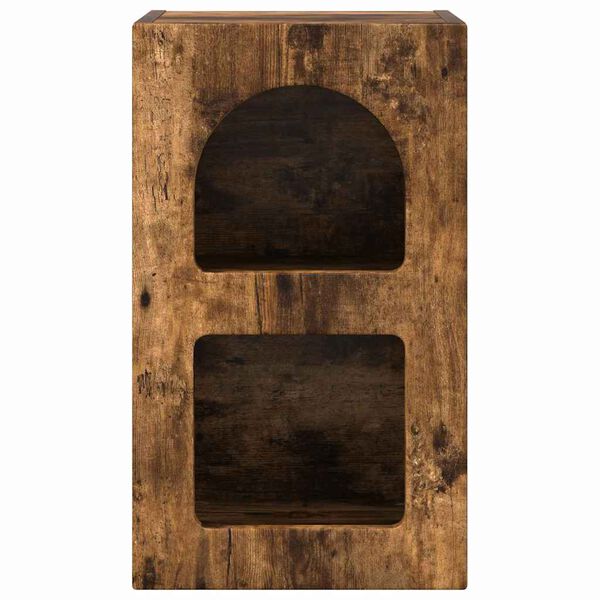 vidaXL Bedside Table Smoked Oak 29.5 x 33.5 x 50 cm Engineered Wood