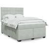 vidaXL Box Spring Bed with Mattress Light Grey 140x190 cm Velvet