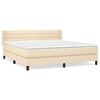 vidaXL Box Spring Bed with Mattress Cream 180x200 cm Fabric