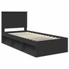 vidaXL Bed Frame with Headboard Black 90 x 190 cm Solid Pine Wood