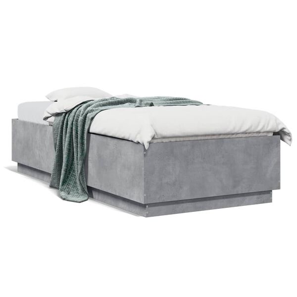 vidaXL Bed Frame without Mattress Concrete Grey 90x200 cm