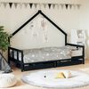 vidaXL Kids Bed Frame with Drawers Black 90x190 cm Solid Wood Pine