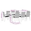 vidaXL 9 Piece Garden Dining Set Black Textilene and Steel
