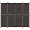 vidaXL 4-Panel Room Divider Brown 200x180 cm Fabric
