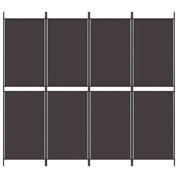 vidaXL 4-Panel Room Divider Brown 200x180 cm Fabric