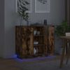 vidaXL LED Sideboard Smoked Oak 90 x 32 x 75 cm Engineered Wood