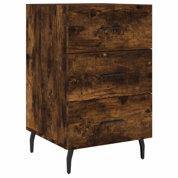 vidaXL Bedside Cabinet Smoked Oak 40x40x66 cm Engineered Wood