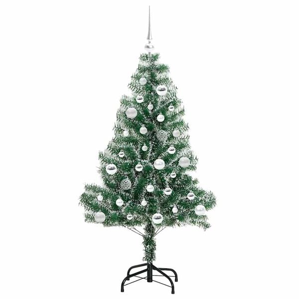 vidaXL Artificial Christmas Tree Snow Flocked with LED Light 150 cm