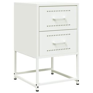 vidaXL Bedside Cabinet White 36x39x60.5 cm Steel